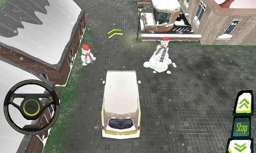 拥挤小镇的雪地停车场(2)