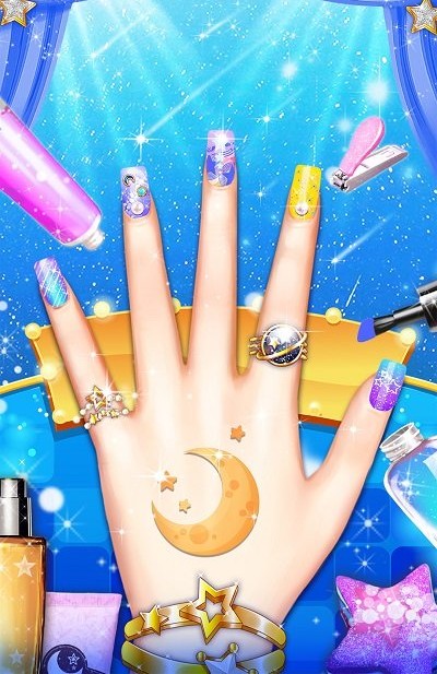 龙公主梦幻星空美甲(1)