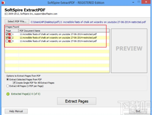 SoftSpire Extractpdf(PDF提取工具)