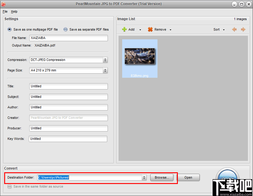 PearlMountain JPG to PDF Converter(JPG转PDF工具)