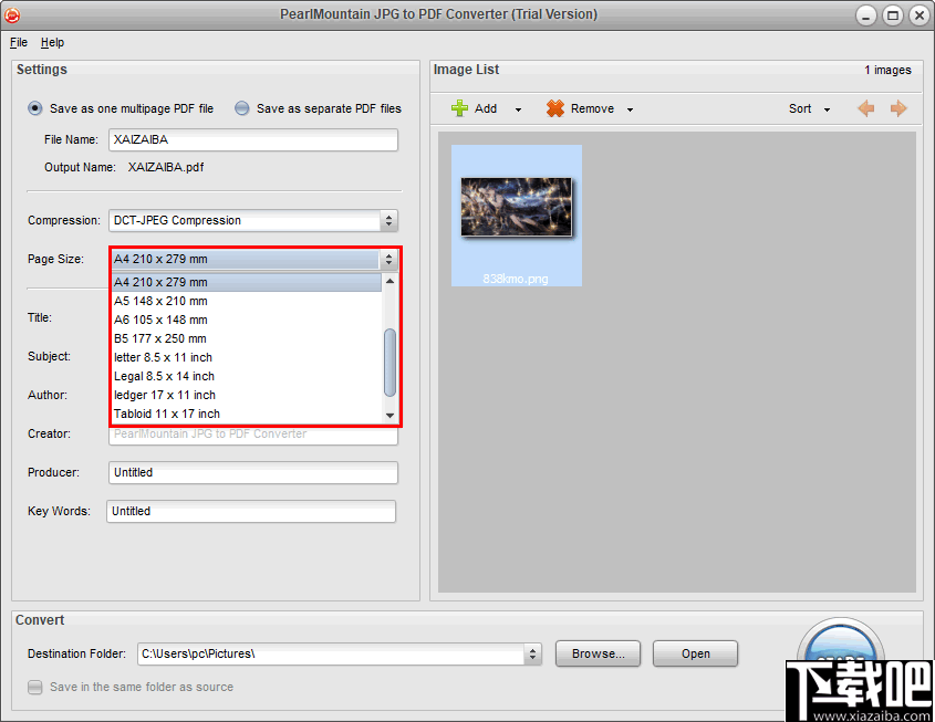PearlMountain JPG to PDF Converter(JPG转PDF工具)