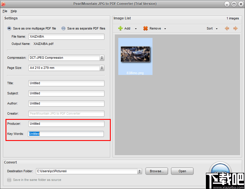 PearlMountain JPG to PDF Converter(JPG转PDF工具)