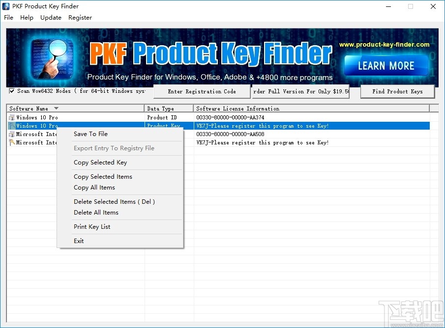 PKF Product Key Finder(密码找回工具)