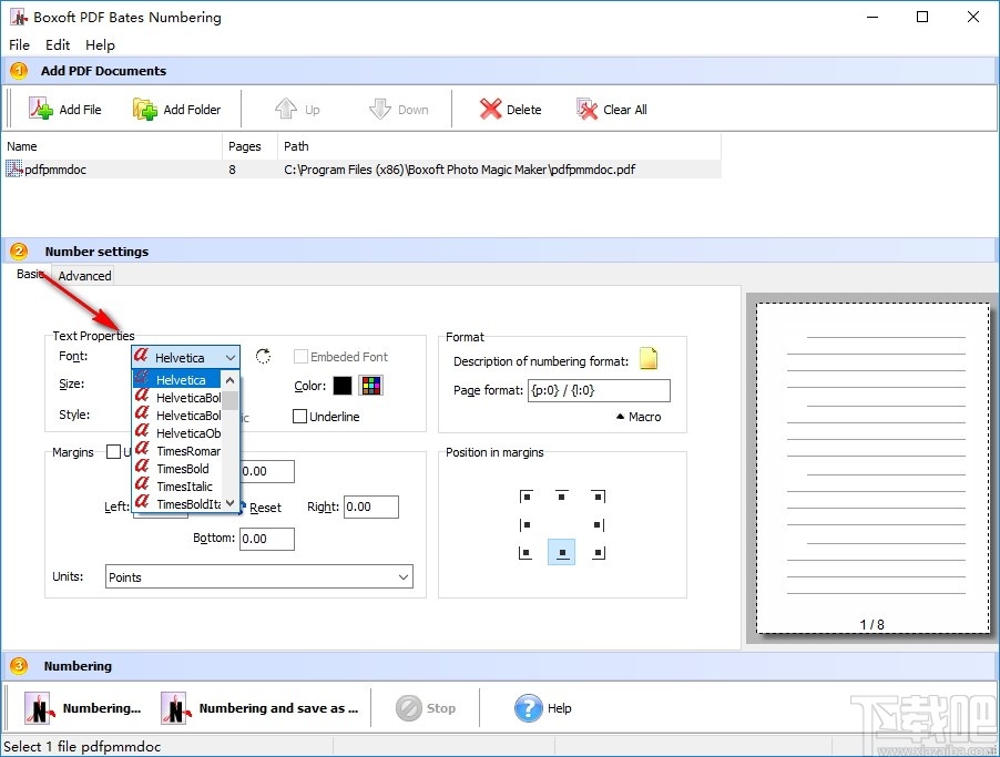 Boxoft PDF Bates Numbering(PDF编号软件)