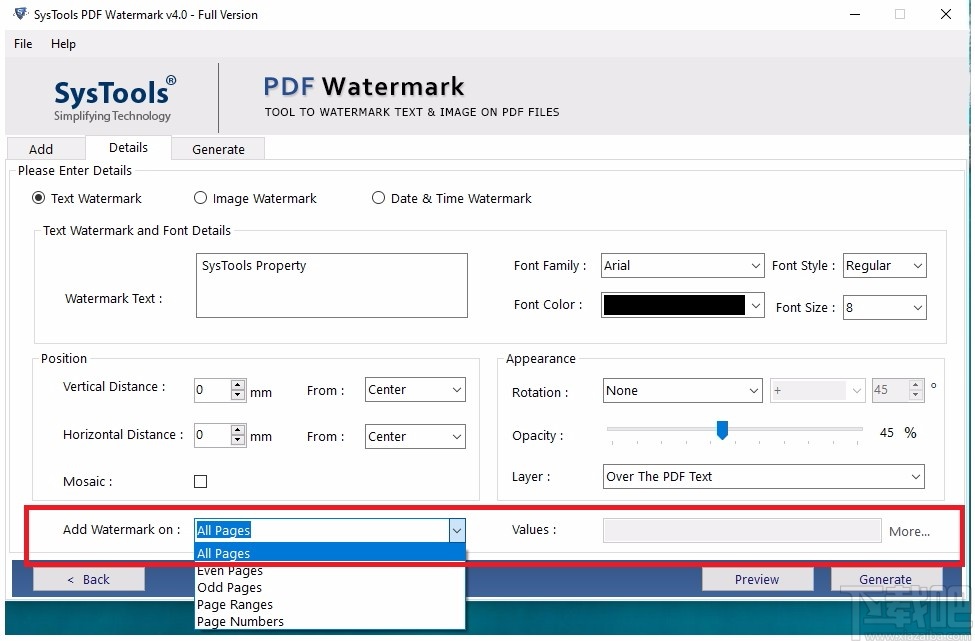 SysTools PDF Watermark(PDF水印添加工具)