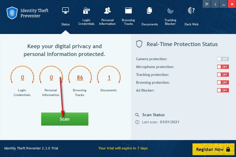 identity theft preventer(计算机个人信息防盗软件)
