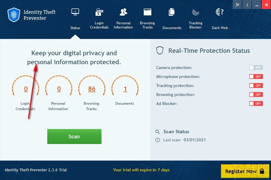 identity theft preventer(计算机个人信息防盗软件)