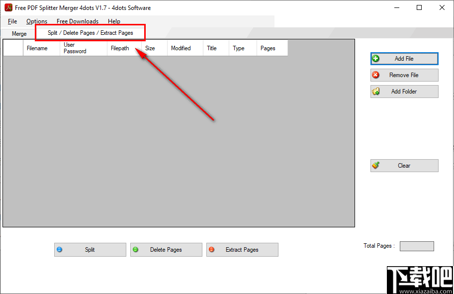 Free PDF Splitter Merger 4dots(PDF分割合并软件)