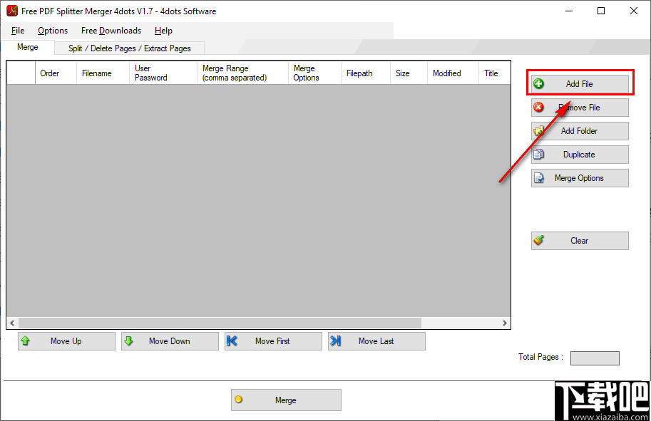 Free PDF Splitter Merger 4dots(PDF分割合并软件)
