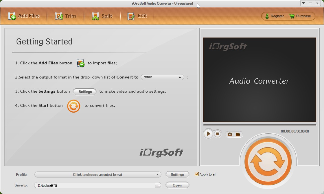 iOrgSoft Audio Converter剪切音频的方法