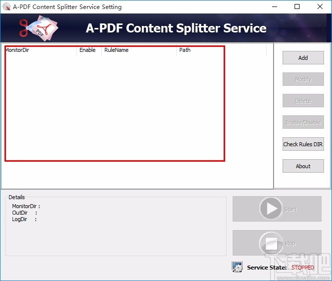 A-PDF Content Splitter Service(PDF文件分割软件)