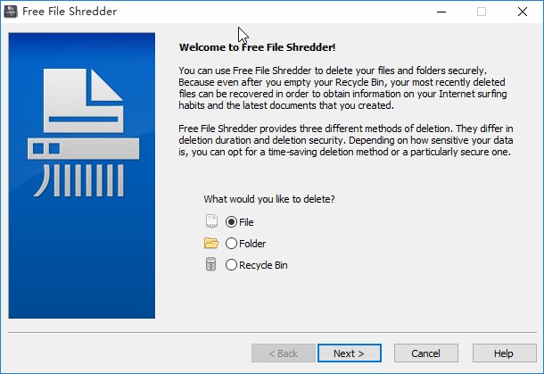 Free File Shredder粉碎文件夹的方法