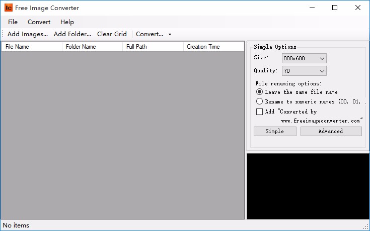 Free Image Converter调整图片大小的方法