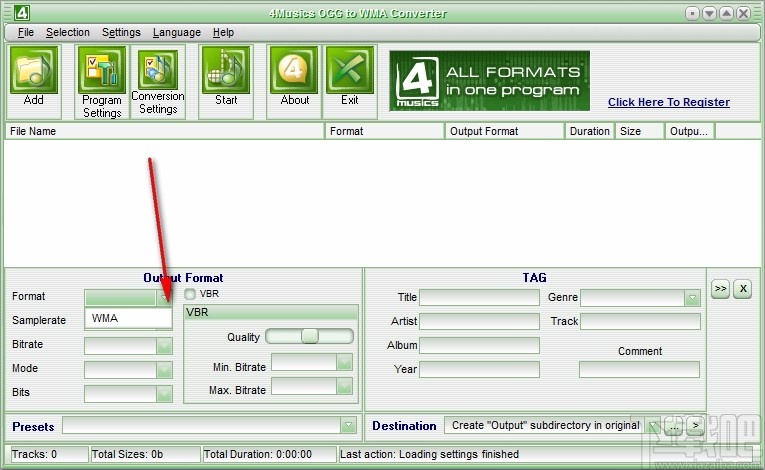 4Musics OGG to WMA Converter(ogg转wma转换器)