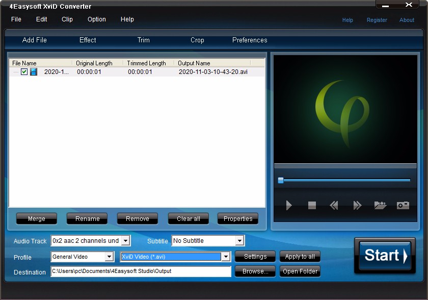 4Easysoft XviD Converter转换视频格式的方法