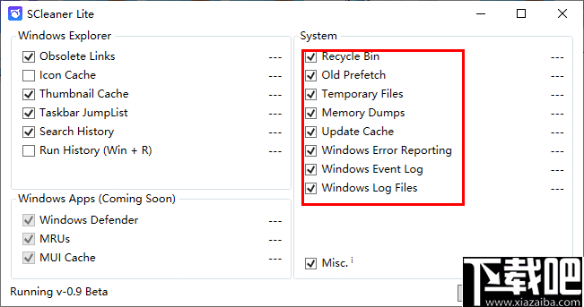 SCleaner Lite(一键式系统清洁器)