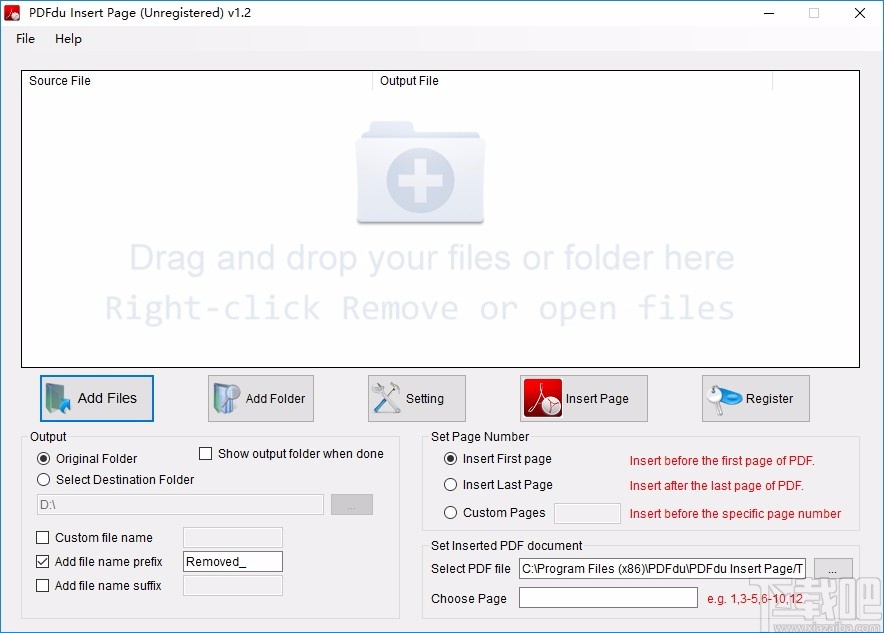 PDFdu Insert Page(PDF页面插入软件)
