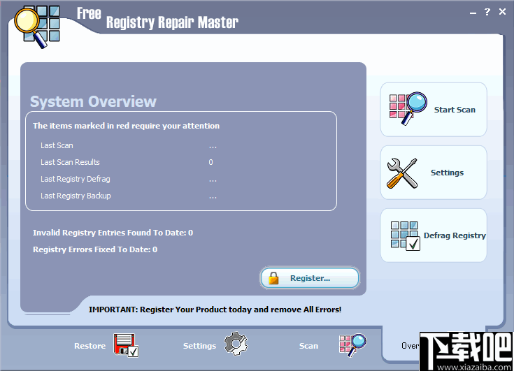 Free Registry Repair Master(注册表修复工具)
