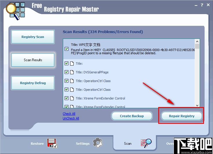 Free Registry Repair Master(注册表修复工具)