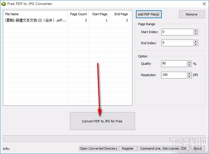Free PDF To JPG Converter(免费PDF转JPG转换器)