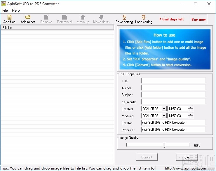 ApinSoft JPG to PDF Converter(JPG转PDF转换器)