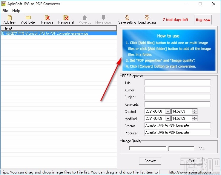 ApinSoft JPG to PDF Converter(JPG转PDF转换器)