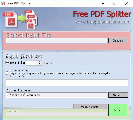 Free PDF Splitter分割PDF的方法