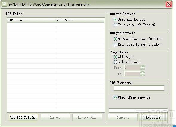 e-PDF PDF to Word converter(PDF转Word转换器)