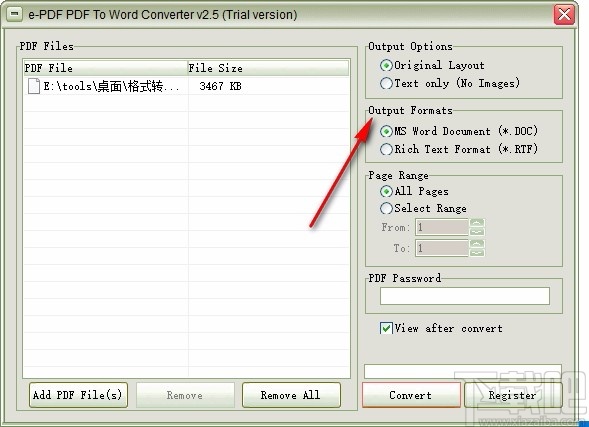e-PDF PDF to Word converter(PDF转Word转换器)