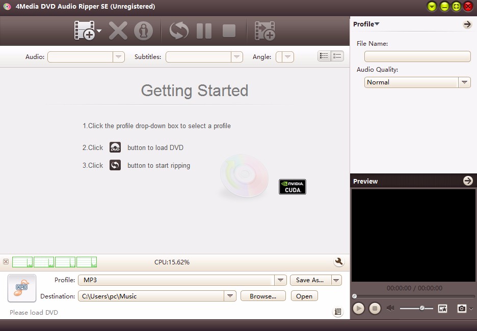 4Media DVD Audio Ripper设置中文的方法步骤