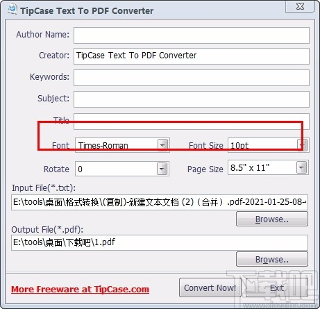 TipCase Text To PDF Converter(TXT转PDF转换器)