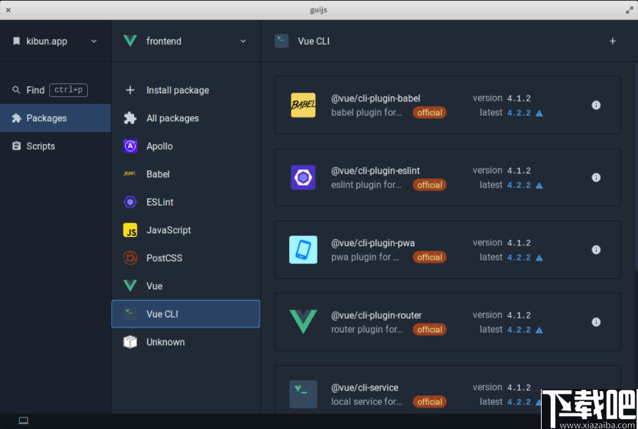 guijs(可视化JS项目管理工具)