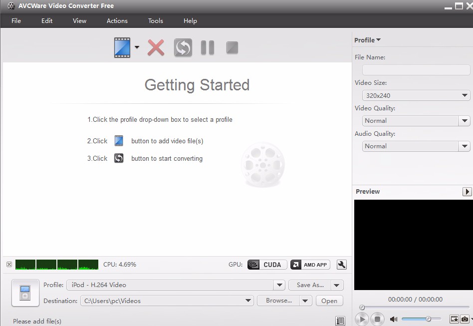 AVCWare Video Converter Free设置中文的方法