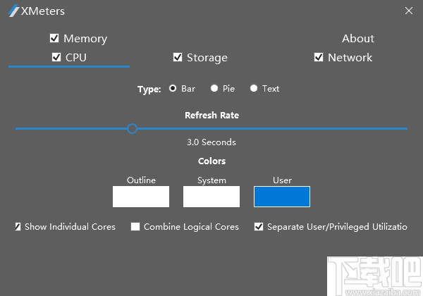 XMeters(任务栏信息显示工具)