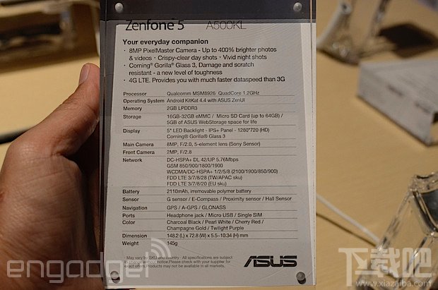 ASUS Zenfone 5 4G LTE版本发布 加映4.5寸的Zenfone4