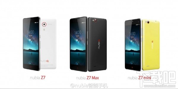 nubia Z7/max/mini发布,售3456/1999/1499