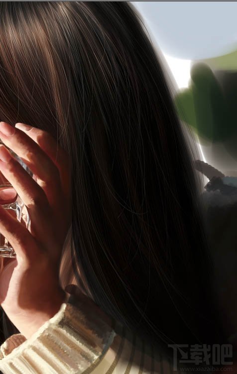 用Photoshop CC绘制在茶餐厅静静等待的美女