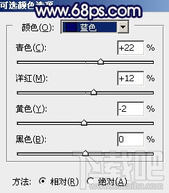 如何用Photoshop CC给秋季山坡上的美女加上流行的黄蓝色