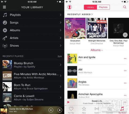 Apple Music与Spotify应用对比,哪个更好?