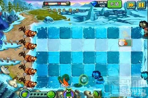 天降奇兵第1天攻略,植物大战僵尸2冰河世界天降奇兵第1天玩法介绍