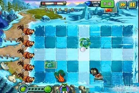 天降奇兵第1天攻略,植物大战僵尸2冰河世界天降奇兵第1天玩法介绍