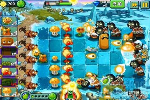 冰河世界第14天攻略,植物大战僵尸2冰河世界第14天心得被冰冻的向日葵
