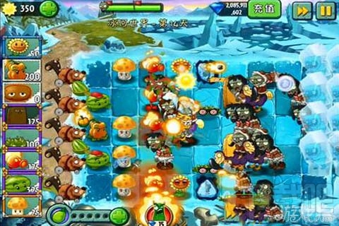 冰河世界第14天攻略,植物大战僵尸2冰河世界第14天心得被冰冻的向日葵