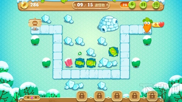 《保卫萝卜2：极地冒险》第一关攻略 极地冒险1宝石金萝卜教程