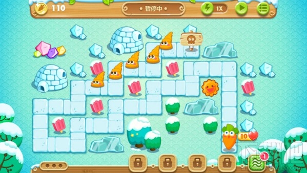 《保卫萝卜2：极地冒险》第六关图文攻略 极地冒险1宝石金萝卜教程