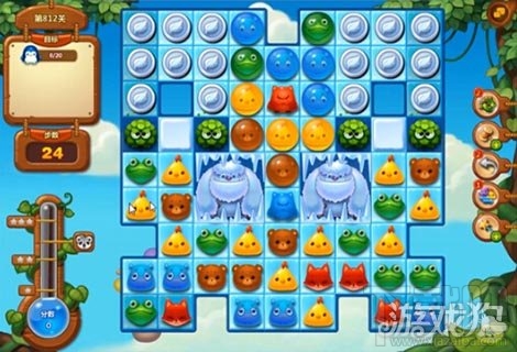 开心消消乐812关被困住的小企鹅