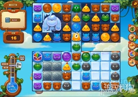 开心消消乐807关冰块消除遇到的阻碍