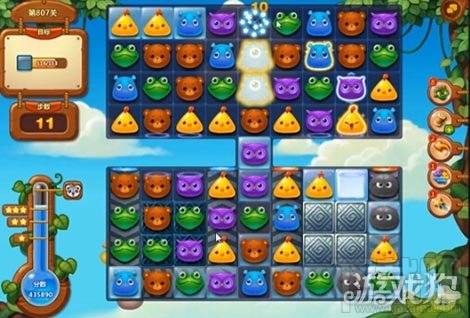 开心消消乐807关冰块消除遇到的阻碍