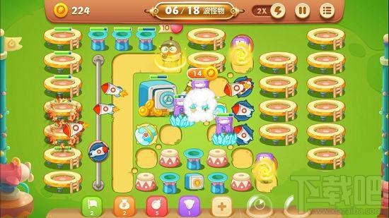 保卫萝卜3游乐场第27关金萝卜通关攻略