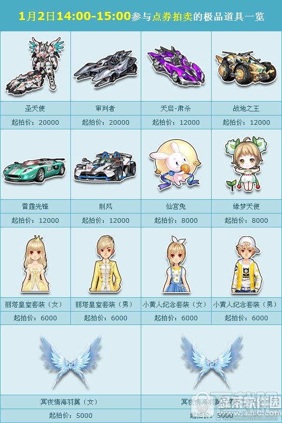 qq飞车元旦点券拍卖场活动介绍